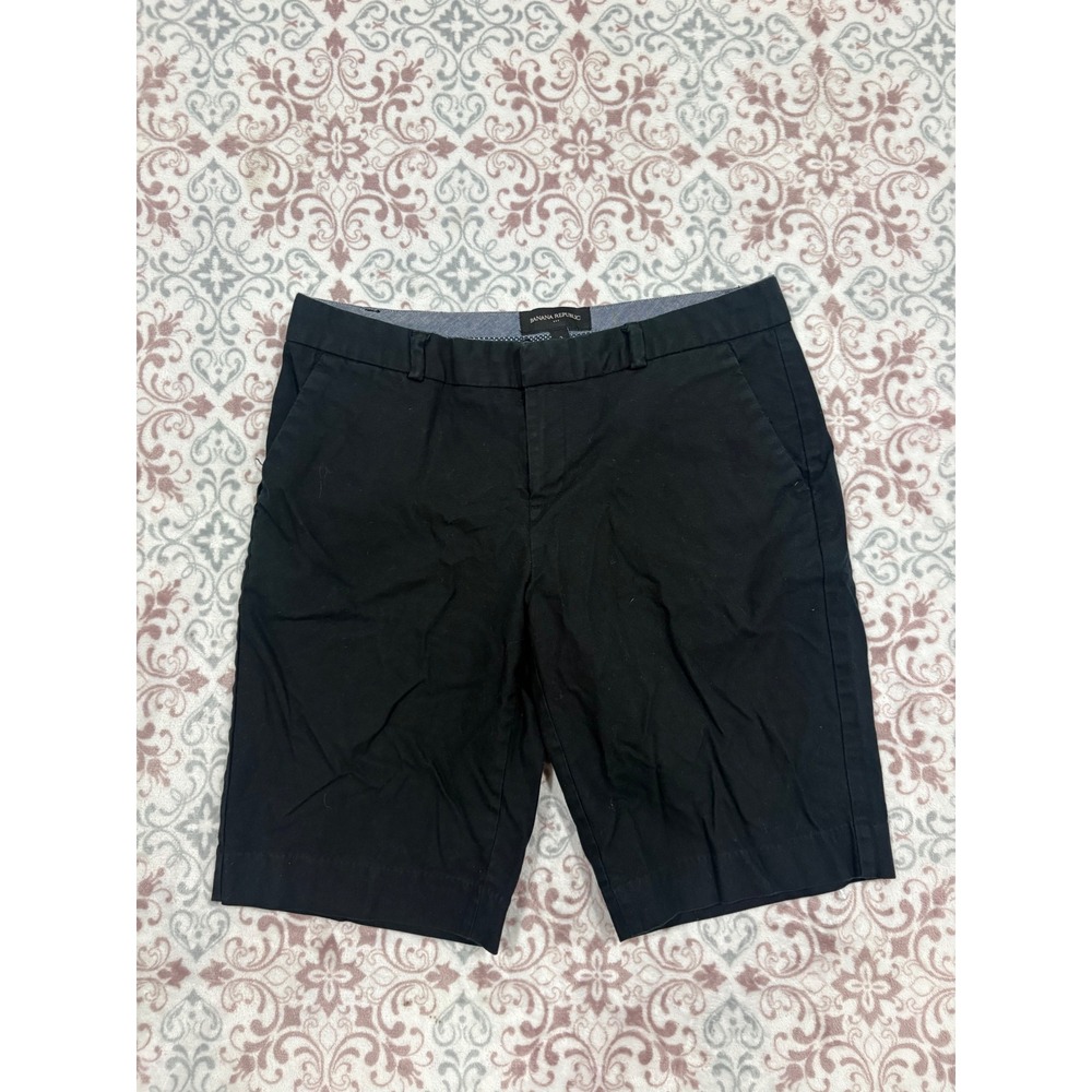 Banana Republic Womens Black Chino Bermuda Shorts Size 2 Stretch Cotton